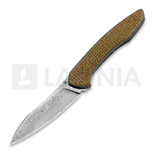 Складной нож Cheburkov Russkiy Damascus, vintage carbon fiber
