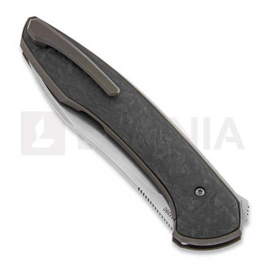 Cheburkov Russkiy M390 sulankstomas peilis, black carbon fibre