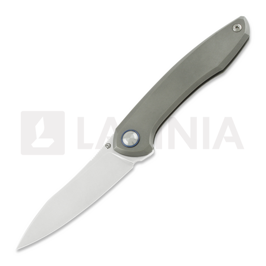 Cheburkov Russkiy M390 fällkniv, purple pivot collar