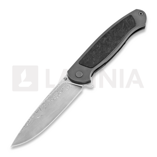 Skladací nôž Cheburkov Scout Damascus Titanium, Marbled Carbon Fibre Inlay