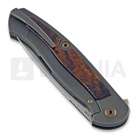 Cheburkov Scout M390 folding knife, Bronze Titanium, Ironwood Inlay