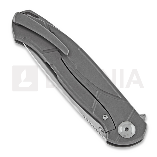 Cheburkov Scout M390 folding knife, Grooved Titanium