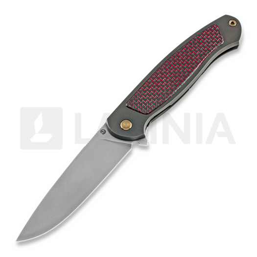 Cheburkov Scout M390 Titanium kääntöveitsi, Red Carbon Fibre Inlay