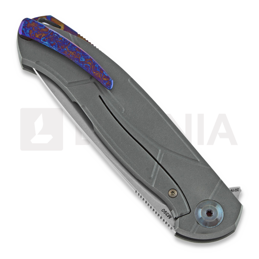 Cheburkov Scout M390 Titanium folding knife, timascus clip and spacer