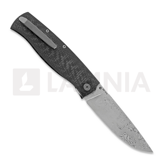 Cheburkov Strizh large Damascus folding knife, Carbon Fibre, gray hw