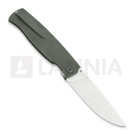 Cheburkov Strizh large Damascus sulankstomas peilis, Titanium