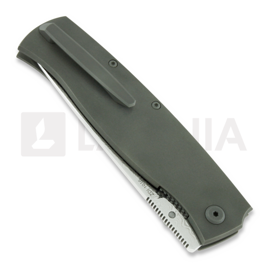 Cheburkov Strizh large Damascus sulankstomas peilis, Titanium