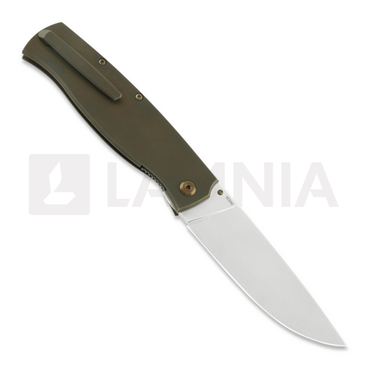 Cheburkov Strizh large M390 sulankstomas peilis, Bronzed Titanium, Black Carbon Fibre Inlay
