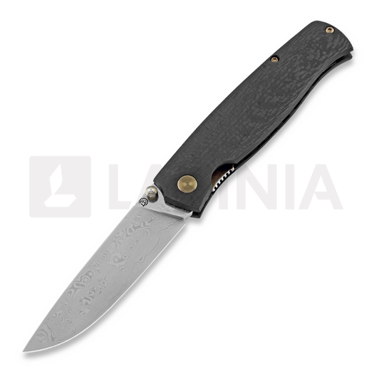 Liigendnuga Cheburkov Strizh small Damascus, Carbon Fibre
