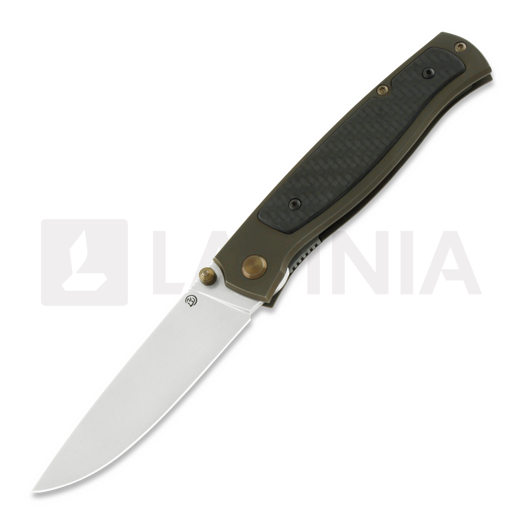Cheburkov Strizh small M390 Bronze Titanium fällkniv, Carbon Fiber Inlay