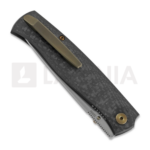 Couteau pliant Cheburkov Strizh small M390 Carbon Fiber, bronze hw