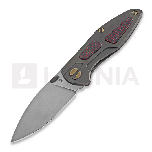Nóż składany Cheburkov Tukan M390 Bronze Titanium, Red Carbon Fibre Inlays