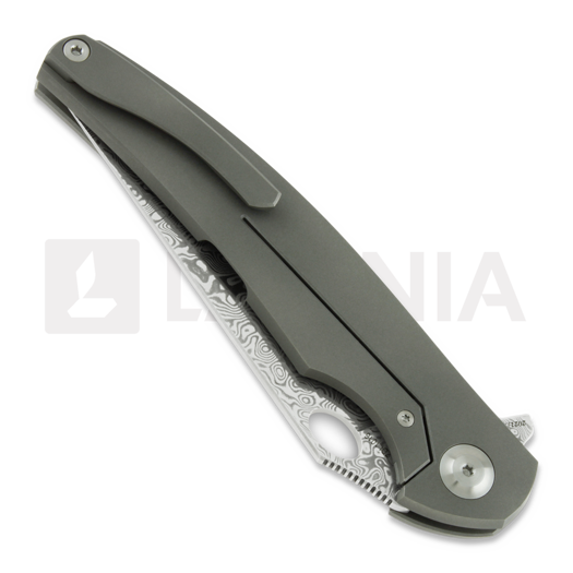 Zav&iacute;rac&iacute; nůž Cheburkov Voron Damascus, Marbled Carbon Fibre