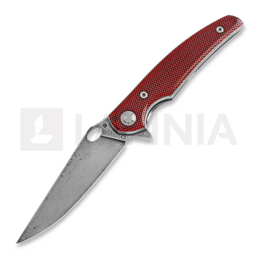 Cheburkov Voron Damascus סכין מתקפלת, Red C-TEC