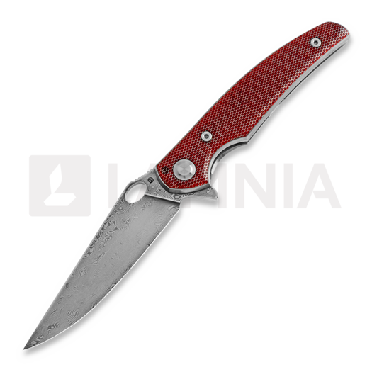 Cheburkov Voron Damascus סכין מתקפלת, Red C-TEC