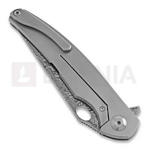 Cheburkov Voron Damascus sulankstomas peilis, Red C-TEC