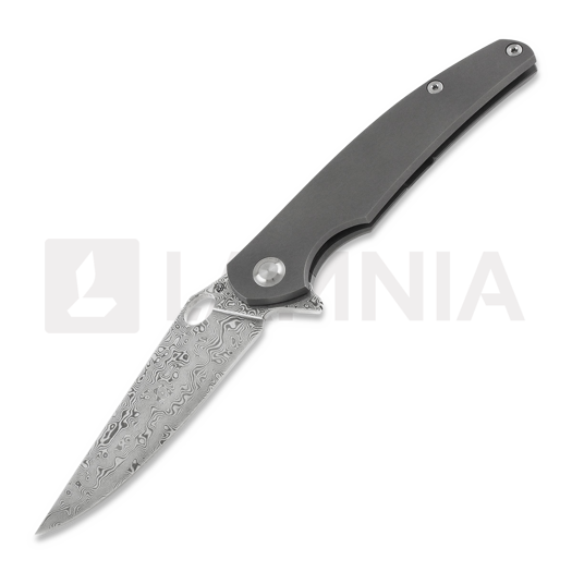 Cheburkov Voron Damascus foldekniv, Titanium