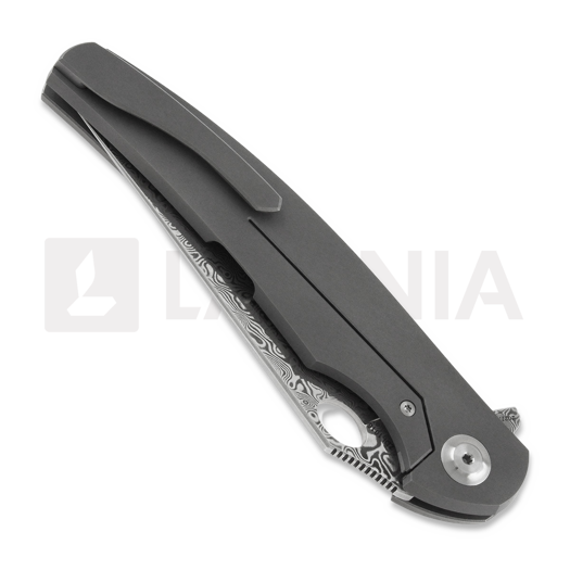 Cheburkov Voron Damascus sulankstomas peilis, Titanium