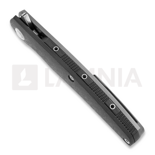 Cheburkov Voron Light sulankstomas peilis, Damascus, black carbon fiber