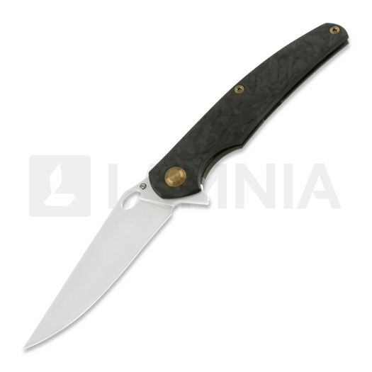 Cheburkov Voron Light M390 összecsukható kés, Bronze Titanium, Marbled Carbon Fiber