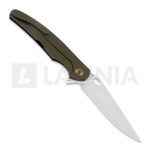 Cheburkov Voron Light M390 folding knife, Bronze Titanium, Marbled Carbon Fiber