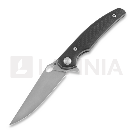 Cheburkov Voron M390 folding knife, Black Carbon Fibre