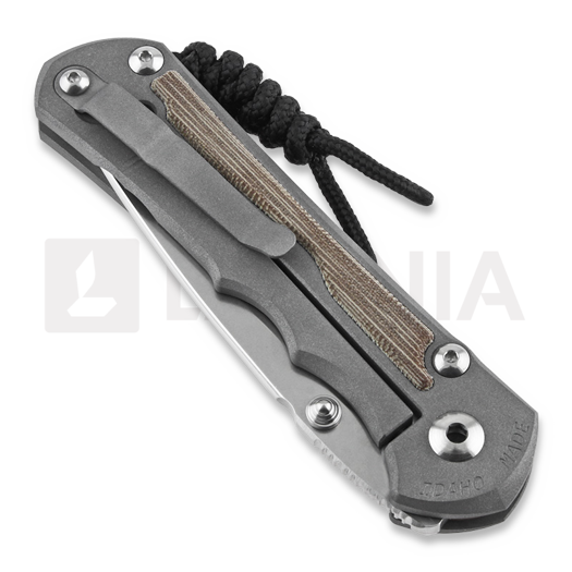 Chris Reeve Inkosi kääntöveitsi, iso, natural micarta natural, drop point LIN-1014