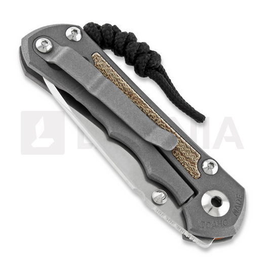 Coltello pieghevole Chris Reeve Inkosi, small, natural micarta canvas, insigno SIN-1030