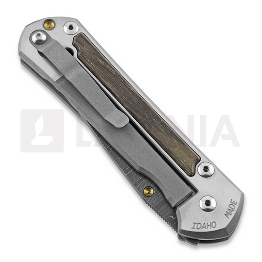 Chris Reeve Sebenza 21 folding knife, large, Bog Oak Damascus Ladder L21-1086