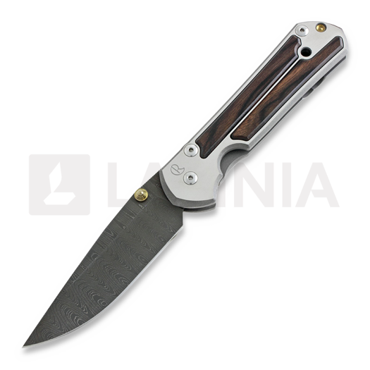 Navalha Chris Reeve Sebenza 21, large, Macassar Ebony Damascus Ladder L21-1120