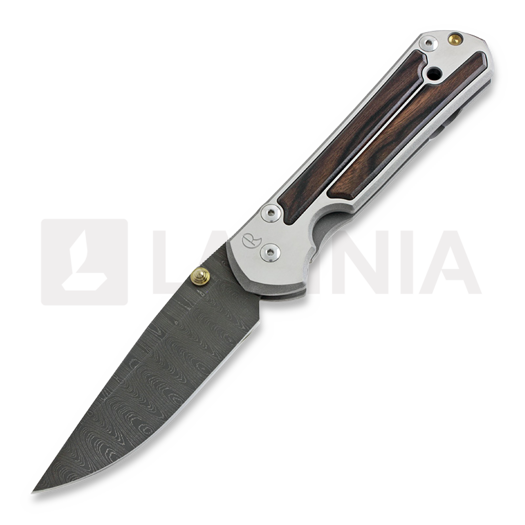 Chris Reeve Sebenza 21 kääntöveitsi, iso, Macassar Ebony Damascus Ladder L21-1120