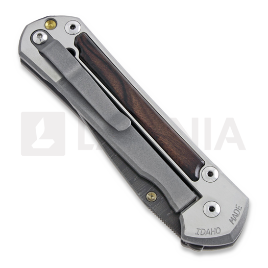 Chris Reeve Sebenza 21 folding knife, large, Macassar Ebony Damascus Ladder L21-1120