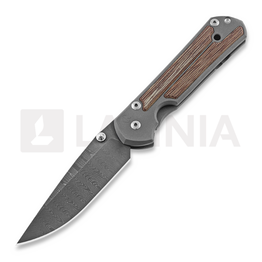 Liigendnuga Chris Reeve Sebenza 21, large, micarta canvas damascus ladder L21-1270