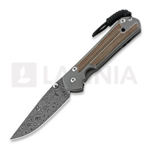 Navalha Chris Reeve Sebenza 21, large, micarta canvas damascus raindro L21-1272