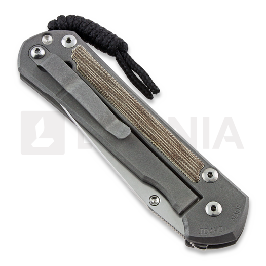 Chris Reeve Sebenza 21 sulankstomas peilis, large, micarta canvas, tanto L21-1266