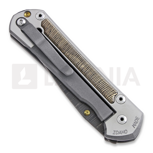 Chris Reeve Sebenza 21 folding knife, large, Striped Platan Damascus Ladder L21-1238