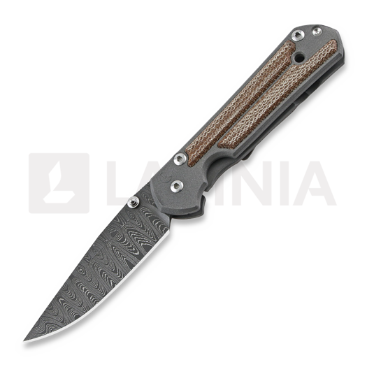 Chris Reeve Sebenza 21 סכין מתקפלת, small, micarta canvas damascus ladder S21-1270