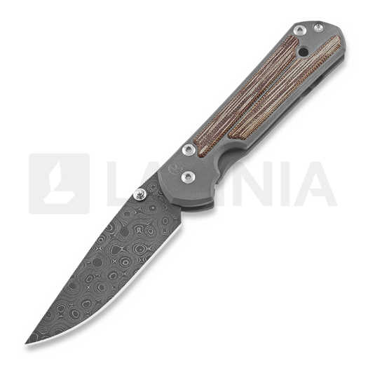 Chris Reeve Sebenza 21 fällkniv, small, micarta canvas damascus raindro S21-1272