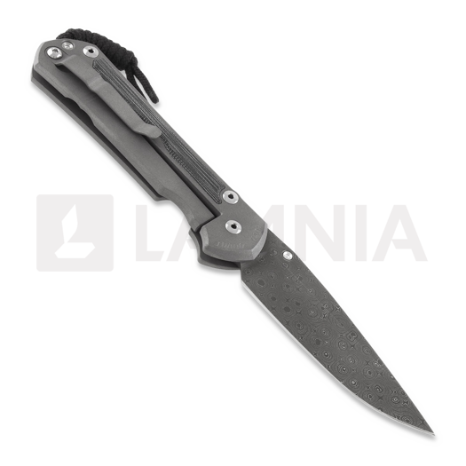 Chris Reeve Sebenza 31 folding knife, large, black micarta damascus raindrop L31-1206