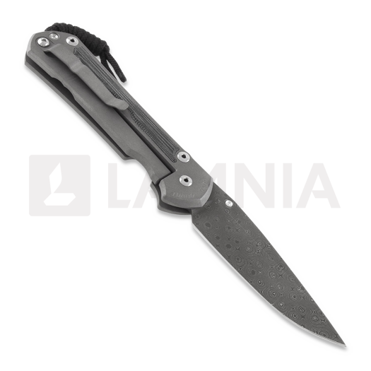Chris Reeve Sebenza 31 sulankstomas peilis, large, black micarta damascus raindrop L31-1206