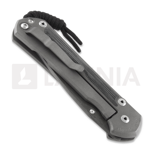 Chris Reeve Sebenza 31 folding knife, large, black micarta damascus raindrop L31-1206