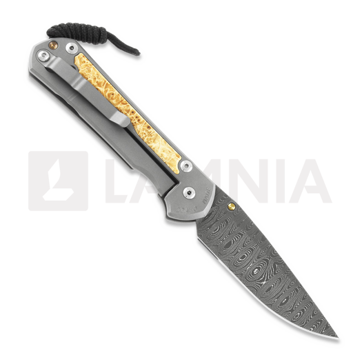 Chris Reeve Sebenza 31 sulankstomas peilis, large, box elder burl damascus ladder L31-1112