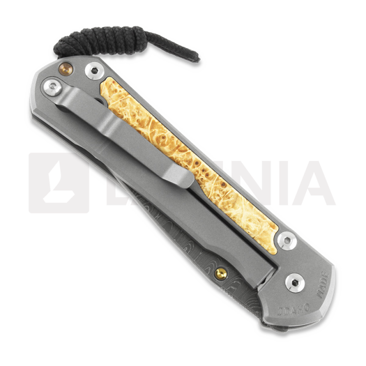 Chris Reeve Sebenza 31 folding knife, large, box elder burl damascus ladder L31-1112