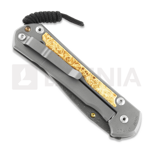 Chris Reeve Sebenza 31 sulankstomas peilis, large, box elder burl damascus ladder L31-1112