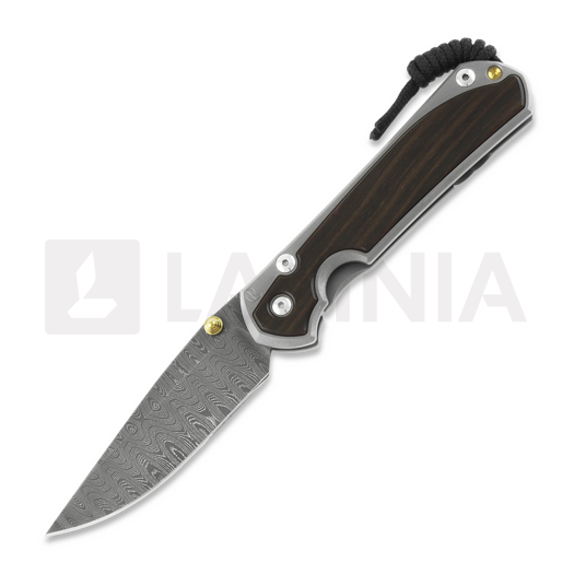 Chris Reeve Sebenza 31 folding knife, large, macassar ebony damascus ladder L31-1120