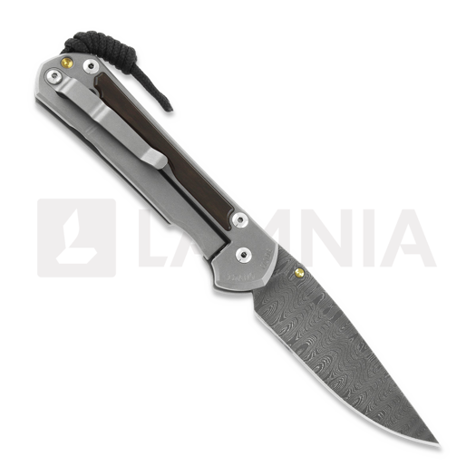 Chris Reeve Sebenza 31 folding knife, large, macassar ebony damascus ladder L31-1120