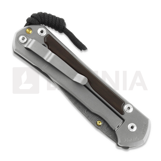 Coltello pieghevole Chris Reeve Sebenza 31, large, macassar ebony damascus ladder L31-1120