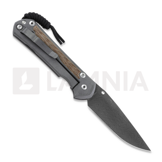 Chris Reeve Sebenza 31 sulankstomas peilis, large, natural micarta damascus ladder L31-1216