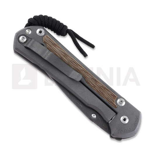 Chris Reeve Sebenza 31 foldekniv, large, natural micarta damascus ladder L31-1216