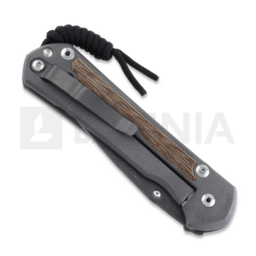 Chris Reeve Sebenza 31 sulankstomas peilis, large, natural micarta damascus ladder L31-1216